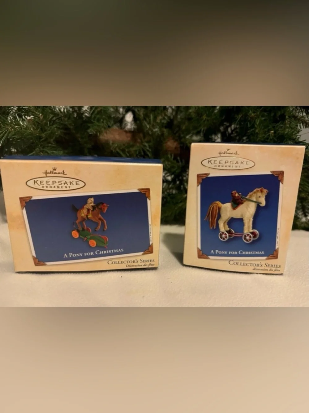 Hallmark Keepsake Ornament ‘A Pony For Christmas’ Bundle of 2  #1 & #5 Boxed